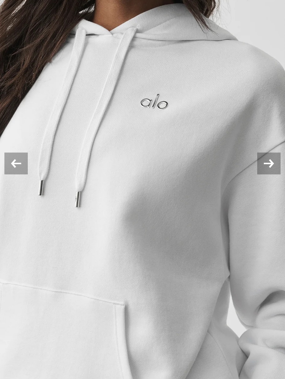 ALO Yoga White SET Crewneck Hoodie with Subtle Logo Pants